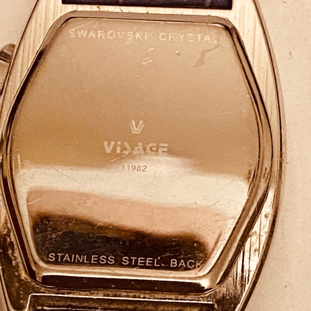 Visage Vintage Chronology Genuine Swarovski Crystals Square Large Purple Watch - Picture 6 of 10
